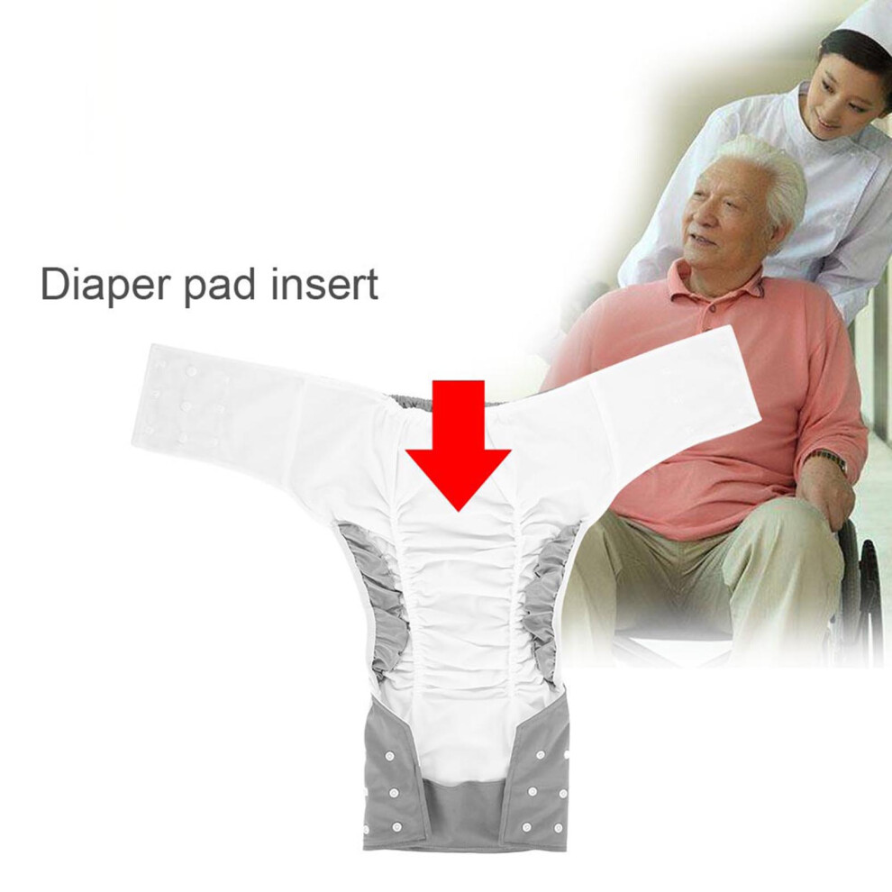 Grey Adjustable Washable Adult Pocket Diaper Cover - Reusable & Soft