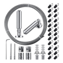 Curtain Wire System Stainless Steel Rod Set Clothes Line Hanger Shower Curtain Organizer For Room Dividers