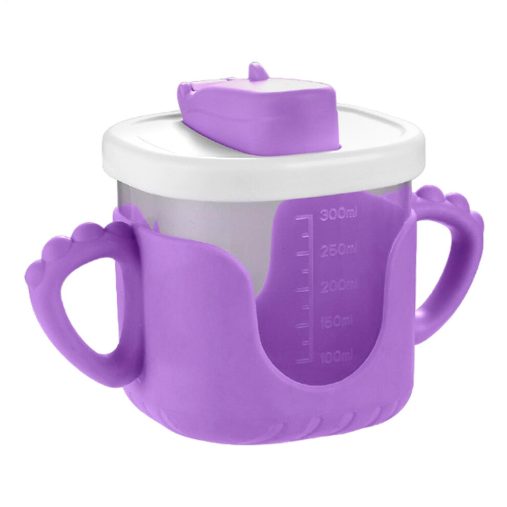 Baby Straw Cup Baby Sippy Cup With Straw And Lid, Toddler Water Bottle, Graduated Cup For Milk Or Juice, Purple