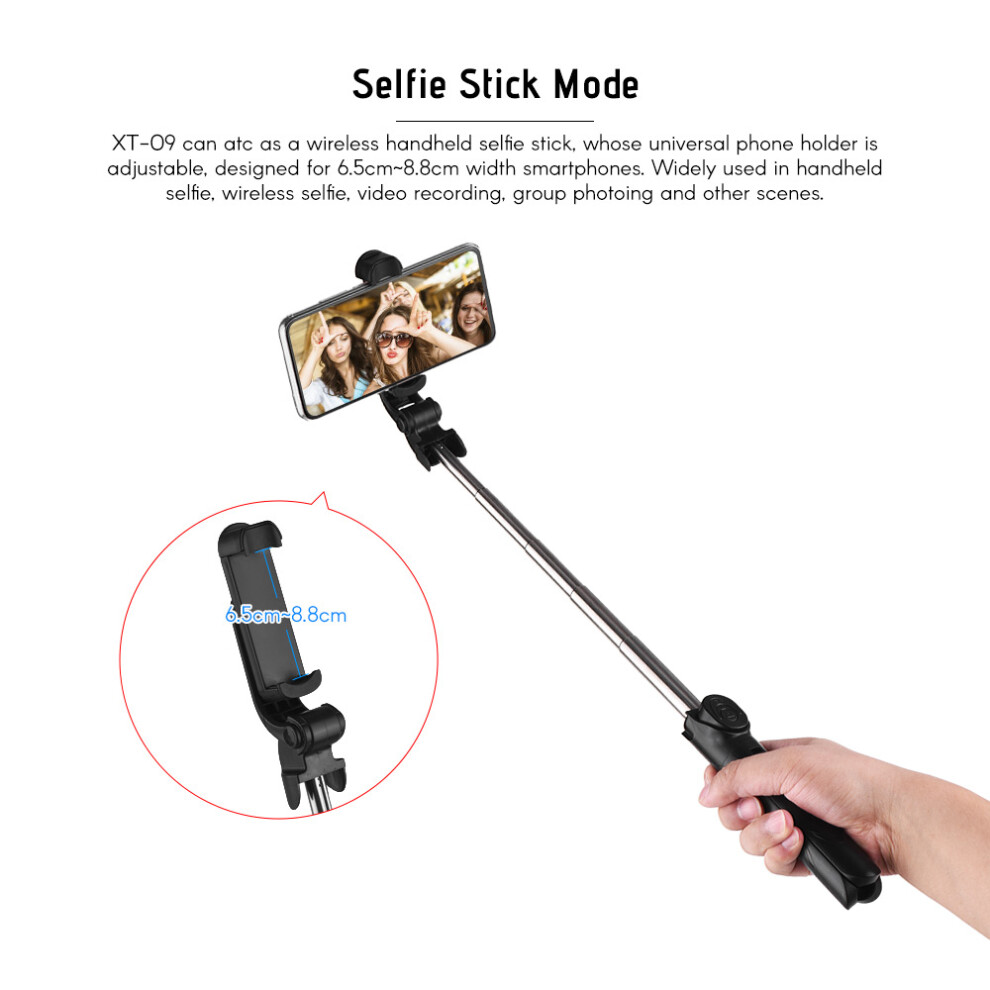 Xt-09 Extendable Selfie Stick & Tripod With Bt Remote, 68Cm, Black 5051362812300
