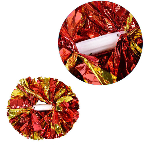 Red Gold Cheerleader Pompons 29 cm Helles Kunststoff-Set 2