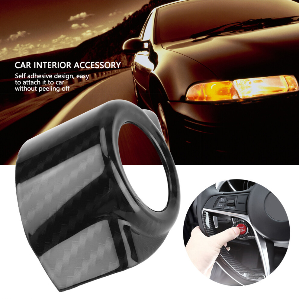Car Ignition Start Stop Button Cover For Stelvio & Giulia 6.5Cm Durable Abs 8451362812404
