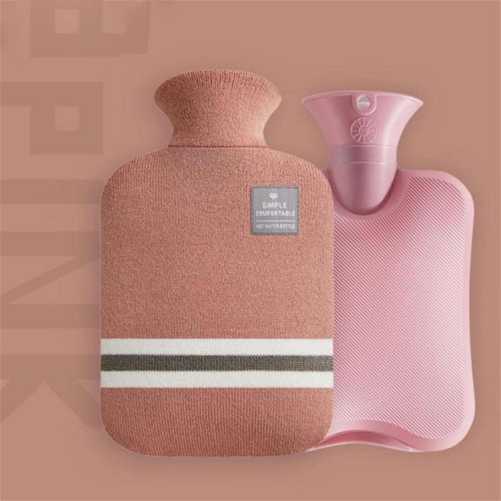 Warm Water Bag Plastic Portable Hand Warmer With Knitted Soft Cozy Cover 1000ML For Hands And Feet