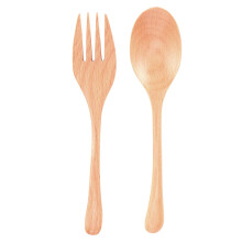 Sustainable Schima Wood Utensils, Comfortable Grip Portable Wooden Fork And Spoon Set, Smooth And Delicate Finish Exquisite Shape Design Reusable Cutl