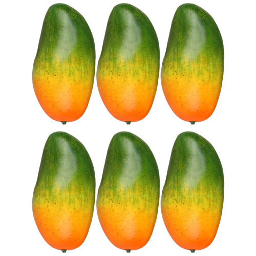6Pcs Assorted Realistic Mangos Models for Table-green mango