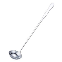 Cucharón de servir de acero inoxidable, tazón hondo, mango ergonómico, apto para lavavajillas, resistente a la oxidación, acabado espejo,