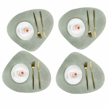 Fleckenabweisende Tischsets und Untersetzer, schützen den Tisch mit doppelseitigem Set aus PU-Leder, abwischbar und wasserdicht für einfache