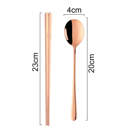 Κορεάτικα chopsticks και κουτάλια, γυαλισμένα επιτραπέζια σκεύη από ανοξείδωτο 1
