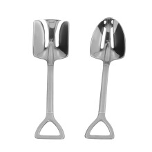 Colheres duráveis e resistentes à ferrugem, em formato de pá, ideais para café e sobremesa. Talheres de aço inoxidável, elegantes e perfeitos
