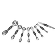 Conjunto de colheres medidoras magnéticas, utensílios de cozinha resistentes em aço inoxidável com nivelador, colheres medidoras de aço