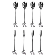 Mini colheres versáteis e elegantes em formato de folha para café, utensílios de mesa duráveis em aço inoxidável com acabamento sofisticado e
