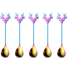 Juego de cucharas de café de acero inoxidable con forma elegante y mango cómodo. Vajilla decorativa para ocasiones especiales.