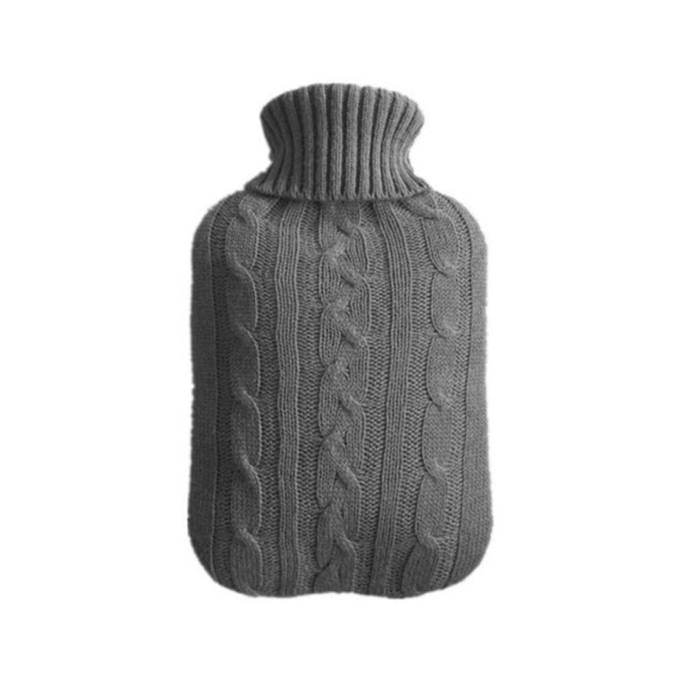 Dark/Grey 2000Ml Reusable Winter Warm Hot Water Bottle Cover Case Removable Coldproof Super Soft