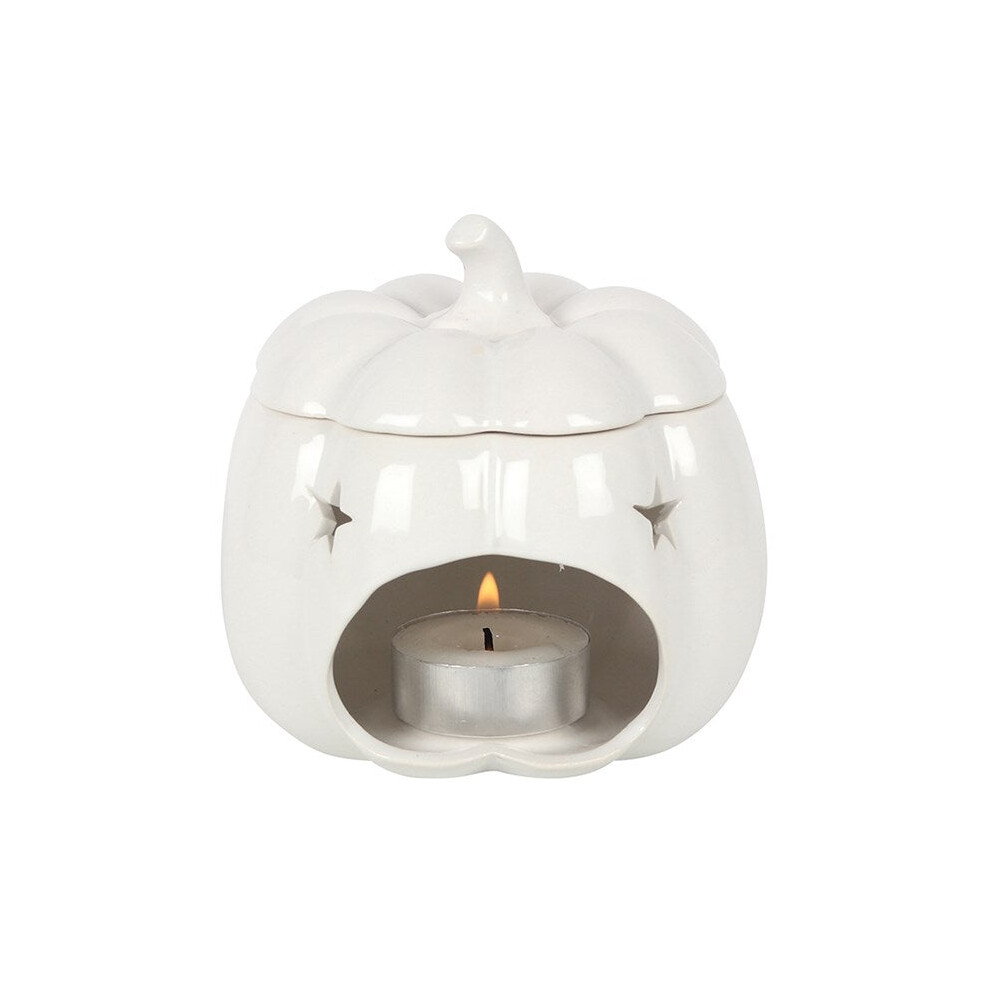 White Pumpkin Oil Burner, Seasonal Autumn Home Fragrance, Halloween Decoration - Image 3
