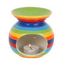 Rainbow Hand Painted Oil Burner, Wax Melt warmer, Tart Burner