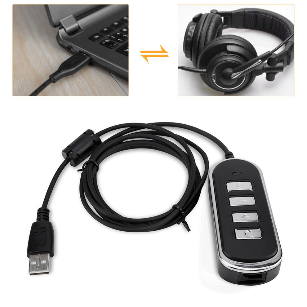 Efficient Rj9 To Usb Conversion Line For Headsets With Control Buttons 7891362818012