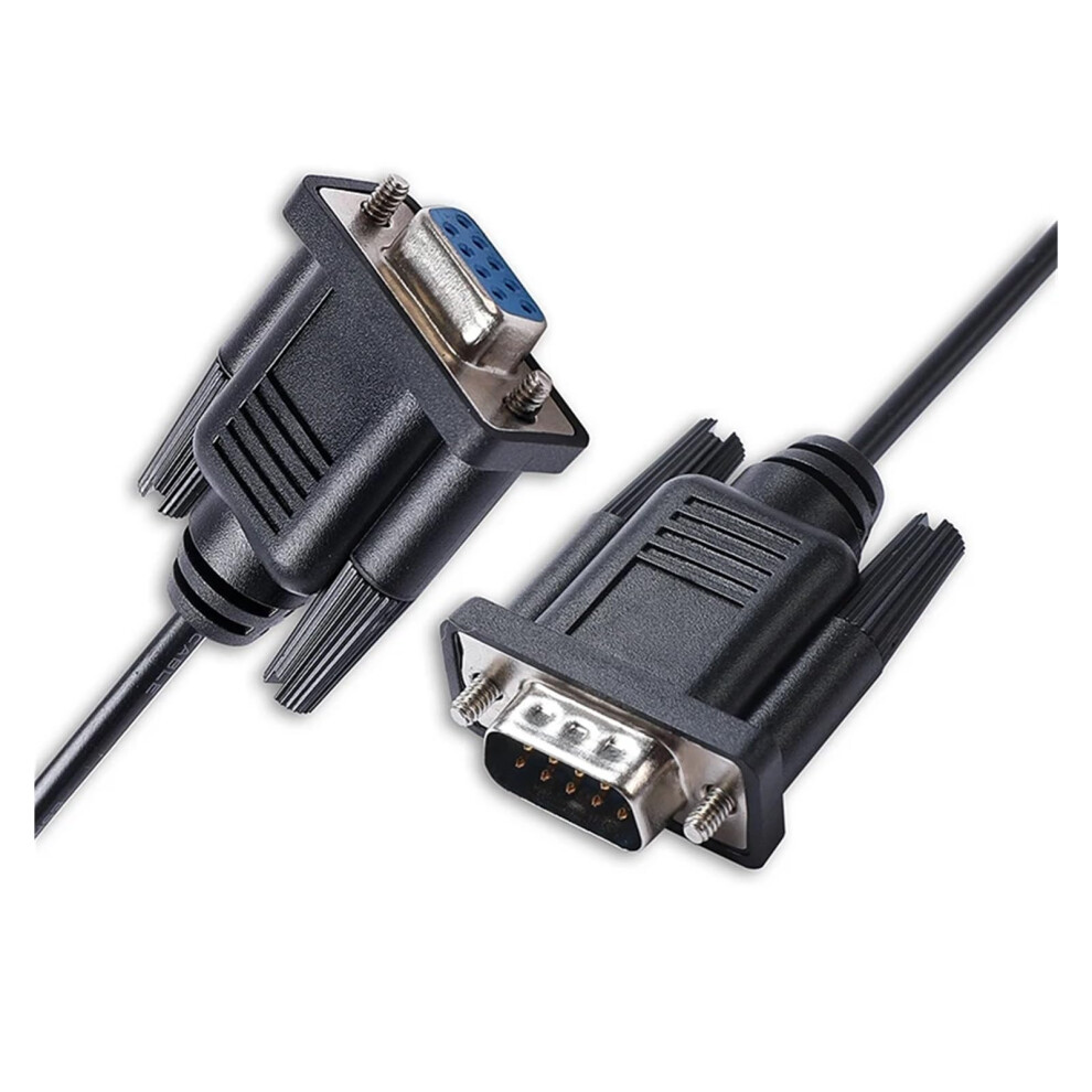 9Pin Dsub Db9 Male To Db9 Female Rs232 Serial Communication Cable 1M Length Black 9067246872946