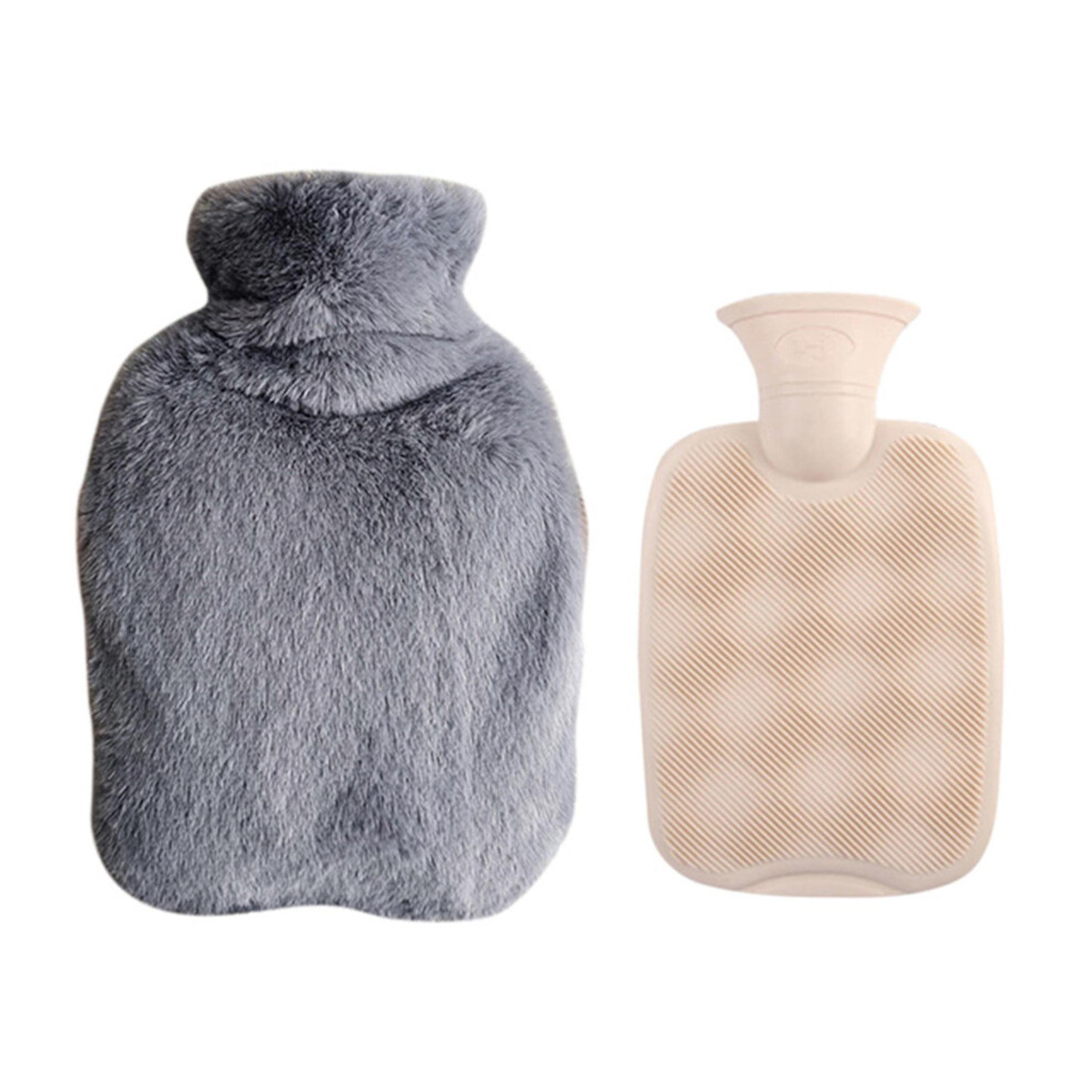 Dark/Grey Hot Water Bottle 1000Ml Plush Thickened Cover Density Pvc Hand Warmer