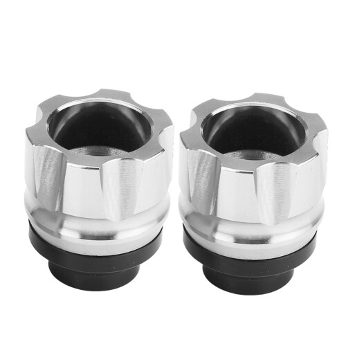Universal CNC Silver Motorcycle Fork Sliders 2 Pcs - Anti Collision Design 1