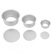 Rund kakeform med løs bunn, non-stick ildfast form i aluminiumslegering, overlegen varmefordeling, allsidig baking, essensiell for bryllup, bursdag,
