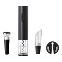 Presentset med elegant design, elektrisk vinöppnare med uppladdningsbart batteri, automatisk korkskruv för enkel öppning, tyst drift garanterar