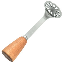 Presse-purée pour fruits et légumes, presse-purée en acier inoxydable avec manche en bois antidérapant, votre outil de cuisine indispensable pour