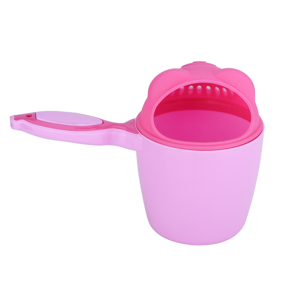 Baby Shampoo Cup Kid Hair Wash Bath Flusher Eye Protection Soft Material Pink