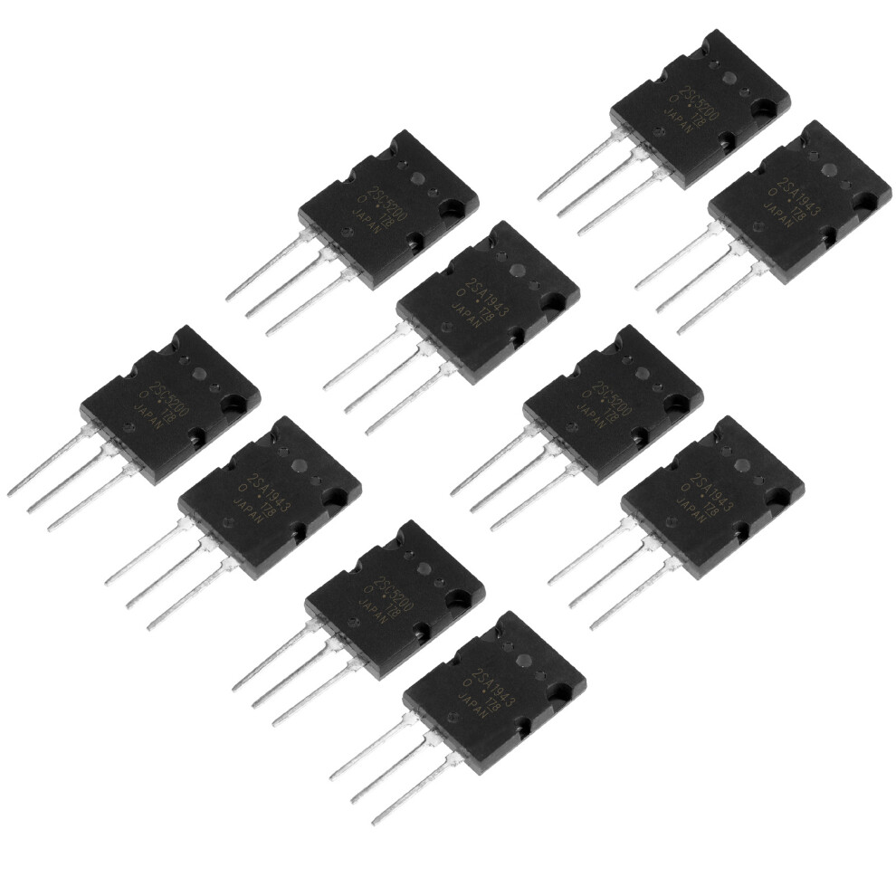 5 Pair Black 2Sa1943 2Sc5200 High Power Matched Audio Transistor For Amplifiers 8741362821569