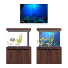 Durable Self-Adhesive 61x41cm Seaworld Poster for Fish Tank Decoration