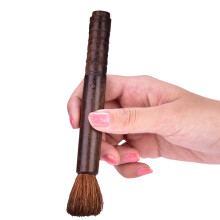 Violin Rosin Brush with Soft Wool Head - Durable Ebony Wooden Handle