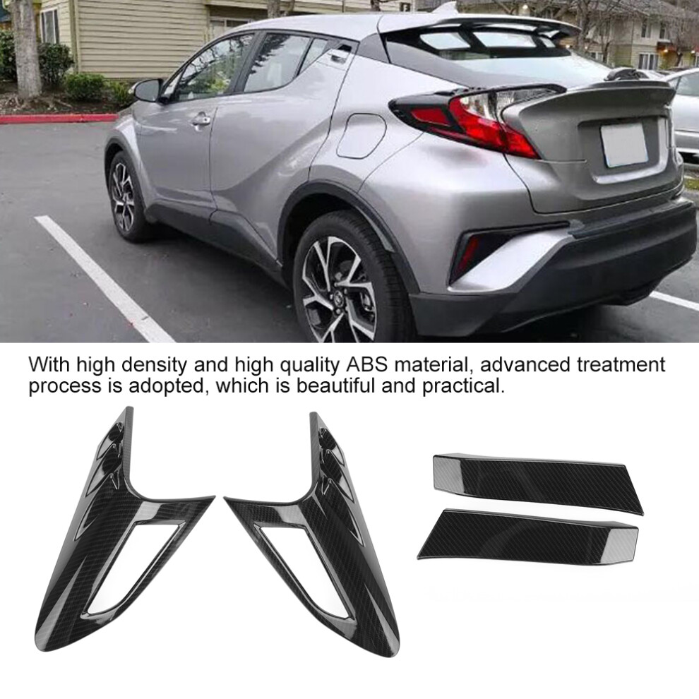 Toyota Chr Car Rear Cover 4Pcs Carbon Fiber Style Back Lamp Trim Light 9341362822321