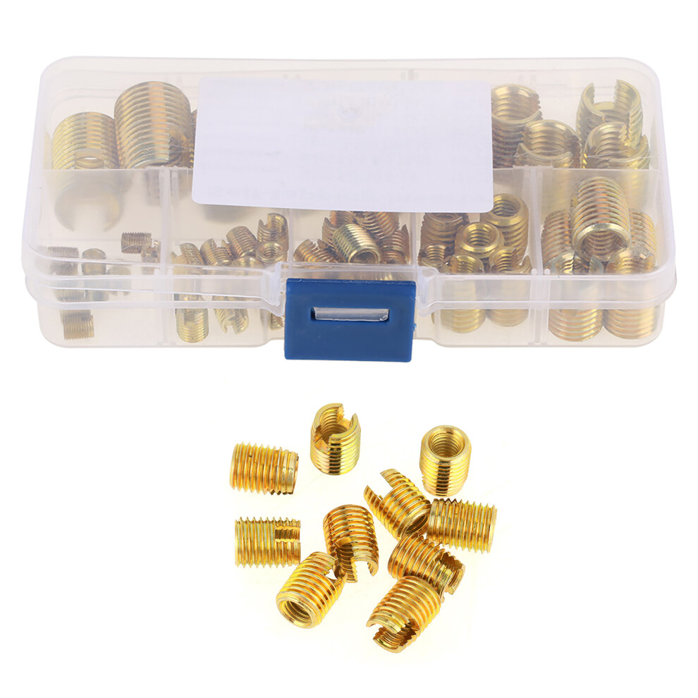 Self Tapping Thread Inserts Set - 50 Brass Slotted Repair Tools 7631362822851