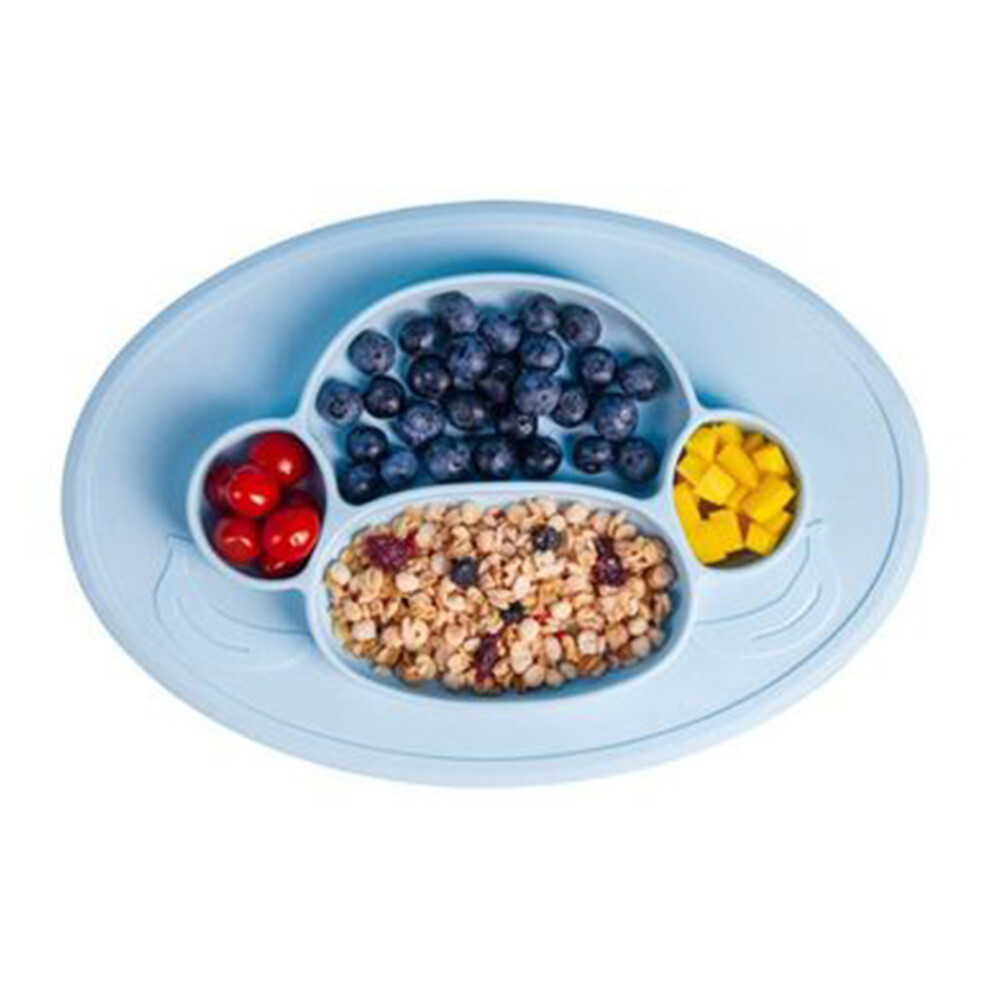 Portable Child Feeding Plate With Non Slip Suction Cup - Safe, Microwave Safe Silicone Placemat, Eco-friendly