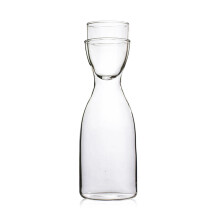 Set di bicchieri da comodino, set di caraffa per l'acqua da comodino con dispenser di collutorio, caraffa in vetro trasparente dal design ergonomico
