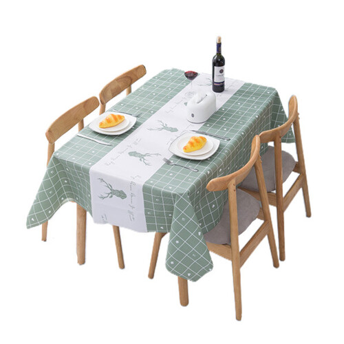 Versatile Kitchen Table Cover, Vinyl Table Cloth Waterproof Wipeable Environmentally Friendly Dyes for Rectangle Table (137cm * 180cm)
