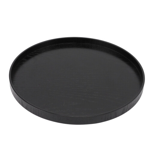 Bandeja redonda de madeira maciça para servir, com borda elevada resistente a derramamentos e propriedades de isolamento térmico. Multifuncional e