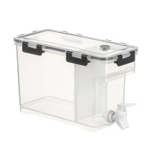 Plastikbeholder til drikkevarer med tap, pladsbesparende køleskabsdrikdispenser med filterseparatorplade, BPA-fri koldtvandskande med forsegling