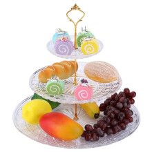 Suporte para cupcakes para festa de aniversário, torre de bolo de acrílico de 3 andares com estrutura desmontável, elegante suporte para servir