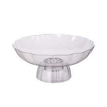 Tigela decorativa com pedestal, base robusta e design sofisticado. Elegante peça central versátil. Pode ser usada no micro-ondas e na lava-louças.