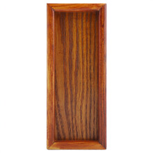 Serviertablett aus Holz mit elegantem, abgerundetem Rand, ideal zum Präsentieren und Servieren auf dem Couchtisch. Hochwertige Verarbeitung.