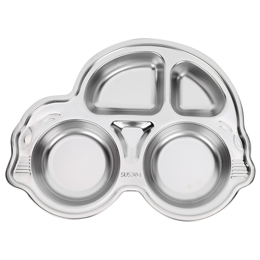 Stainless Steel Divided Food Plate for Toddlers, Cartoon Shape Lunch Dinner Food Tray with Premium Material Construction, CPC Certified Stainless Stee