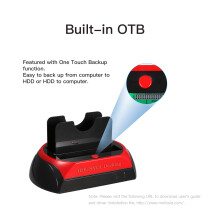 Dual HDD Docking Station 2.5/3.5 Inch USB 2.0 Black Red, Model 875D