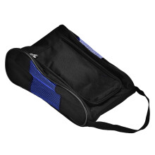 Tragbarer atmungsaktiver Golf Schuhbeutel mit Griff, 32,5*22*12cm, Schwarz & Blau