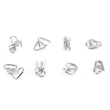 Metallischer Draht-Hirnkus 8er Pack – IQ-Puzzles für Kinder & Erwachsene B-Version