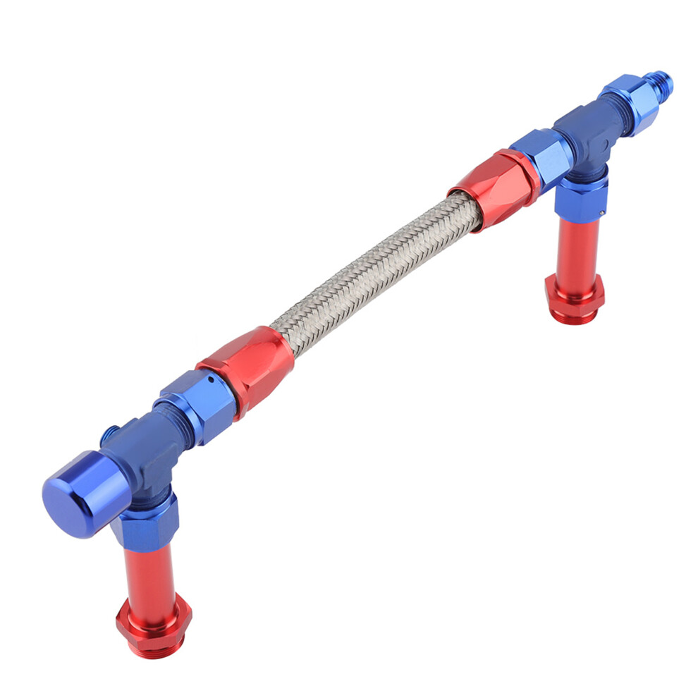 An8 Dual Feed Fuel Line Kit For 4150 Based Carbs With An6 Adapter Braided Steel 3081362827198