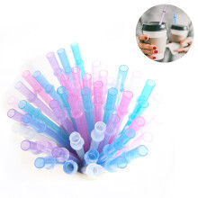 Canudos reutilizáveis com glitter, canudos de plástico transparente com efeito brilhante para bebidas em copos, material ecológico, livre de BPA,