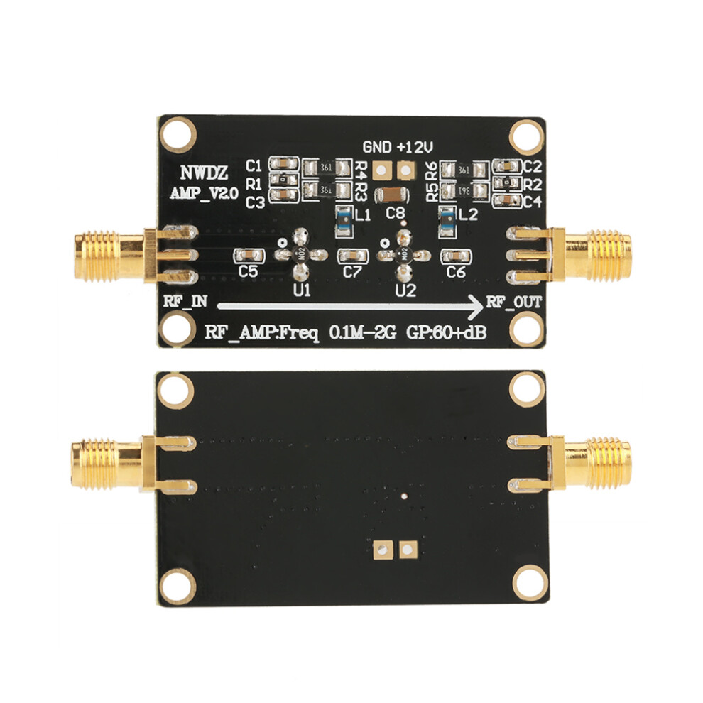 Rf Wideband Amplifier Lna 0.1M-2G | 60Db Gain, 7.5X3cm 8431362828124