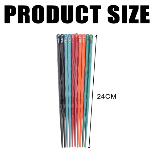 Σετ 5 ζευγαριών από fiberglass chopsticks, επαναχρησιμοποιήσιμα αντιολισθητικά chopsticks, 2