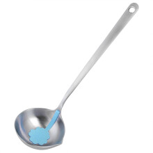 Suppeske med oliefilter, øse i rustfrit stål, professionel brug, høj temperaturbestandig, metaløse, ergonomisk, skridsikkert håndtag,