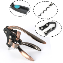 Folieskärare ingår, korkskruvvinöppnare med ergonomisk design och non-stick spiral, vinflasköppnarset med strålsamlare, hällpropp och öppning